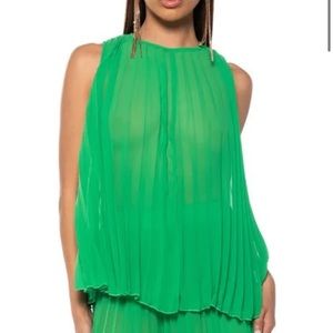 Akira Green Pleated Tank size Small NWT NAME YOUR PRICE